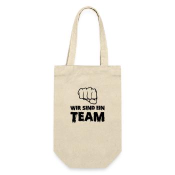 wir sind ein team - Geschenkbeutel für Flaschen - Natur - Vorne