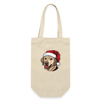 Labrador Dog Head Christmas Xmas - Gift Bag for Bottles - nature - Front