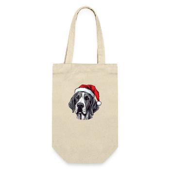 Great Dane Dog Christmas Head - Gift Bag for Bottles - nature - Front