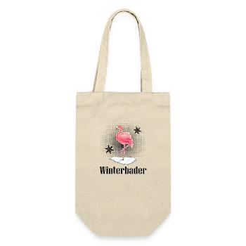 Winterbaden im Eiswasser Flamingo cool Eisbader - Geschenkbeutel für Flaschen - Natur - Vorne