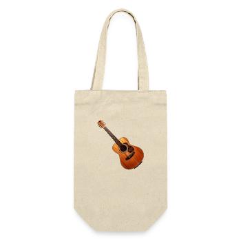 Gitarre 2 - Geschenkbeutel für Flaschen - Natur - Vorne