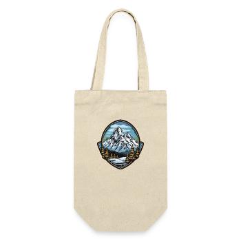 Berge Symbol Wappen Winter - Geschenkbeutel für Flaschen - Natur - Vorne
