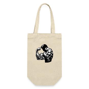 Flexing Biceps - Geschenkbeutel für Flaschen - Natur - Vorne