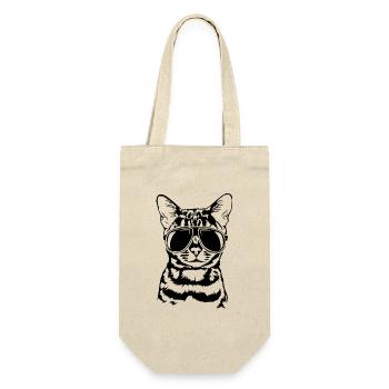 Bengal Katze cool Sonnenbrille Katzen Wilsigns - Geschenkbeutel für Flaschen - Natur - Vorne