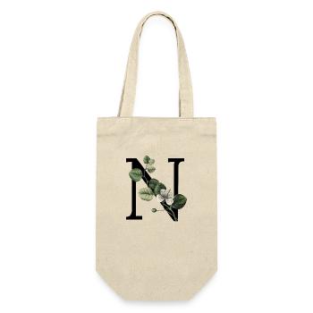 Letter N Green Botanical - Gift Bag for Bottles - nature - Front