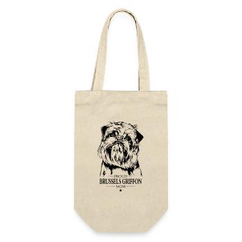 Brussels Griffon Mom Hund Hunde Wilsigns - Geschenkbeutel für Flaschen - Natur - Vorne