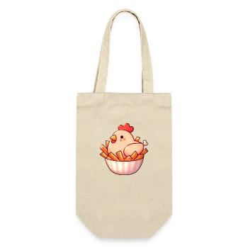 Huhn - Huhn - Pommes - Geschenkbeutel für Flaschen - Natur - Vorne