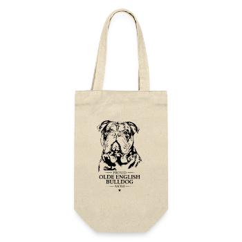 Olde English Bulldog Mom Hunde Hund OEB Wilsigns - Geschenkbeutel für Flaschen - Natur - Vorne