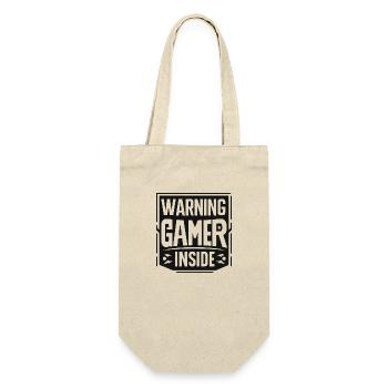 Warning Gamer Inside - Gift Bag for Bottles - nature - Front