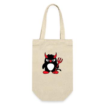 Pingouin Cornes de diable Trident Enfer Mal Satan - Sac à bouteille - nature - Devant