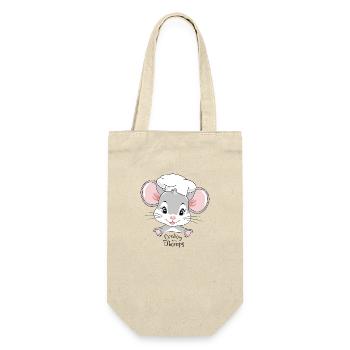 Cute peeking baby mouse in cook hat - Gift Bag for Bottles - nature - Front