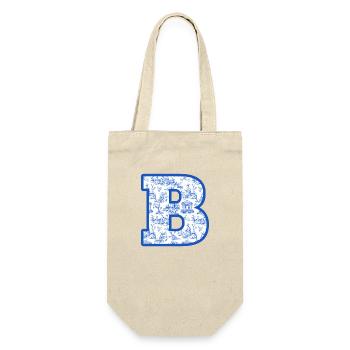 Letter B Chinoiserie Blue - Gift Bag for Bottles - nature - Front