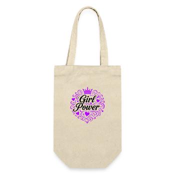 Girl Power Saying - Gift Bag for Bottles - nature - Front