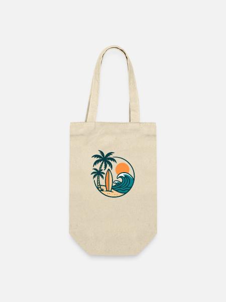 insel surfbrett - Geschenkbeutel für Flaschen - Natur
