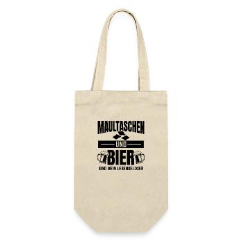 Maultaschen und Bier | Schwaben Schwabe Geschenke - Geschenkbeutel für Flaschen - Natur - Vorne