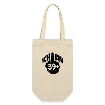 ICH BIN 39+ Ü40 GEBURTSTAG - Geschenkbeutel für Flaschen - Natur - Vorne
