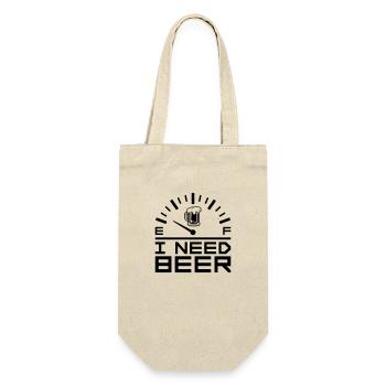 I Need Beer - Geschenkbeutel für Flaschen - Natur - Vorne