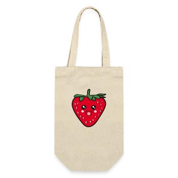 Cute Strawberry Food Design Kawaii Gift - Gift Bag for Bottles - nature - Front