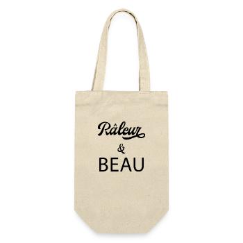 Râleur et beau. idée cadeau drôles. - Sac à bouteille - nature - Devant