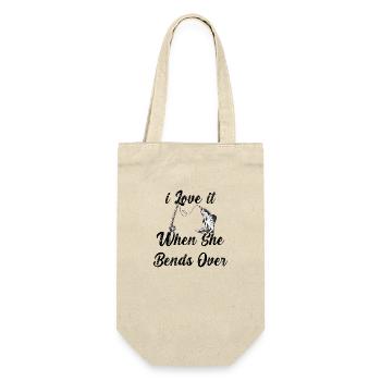 Ich liebe es, wenn sie sich bückt - Geschenkbeutel für Flaschen - Natur - Vorne