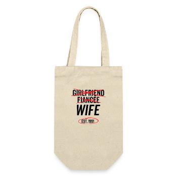 Girlfriend Fiancée Wife Est 1991 - Gift Bag for Bottles - nature - Front