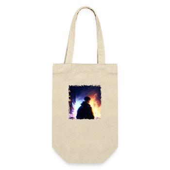Punk Man in the Battle of the Future in Sci-Fi War - Gift Bag for Bottles - nature - Front