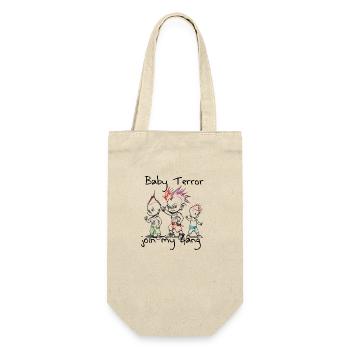 Baby Terror join my Gang Punk Desiger Emo - Geschenkbeutel für Flaschen - Natur - Vorne