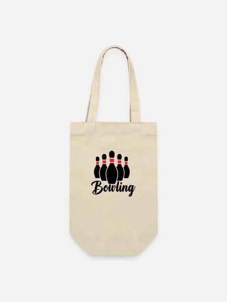 bowling - Geschenkbeutel für Flaschen - Natur