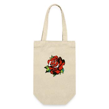 rosa Blütenblatt 2 A - Geschenkbeutel für Flaschen - Natur - Vorne