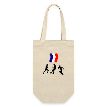 Fußball Soccer - Geschenkbeutel für Flaschen - Natur - Vorne