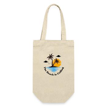 The Beach is calling - Geschenkbeutel für Flaschen - Natur - Vorne
