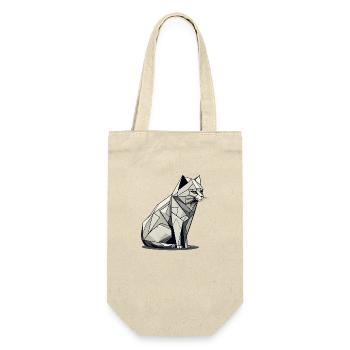 Minimalistic Cat Minimalist Cat Geometric Cat - Gift Bag for Bottles - nature - Front