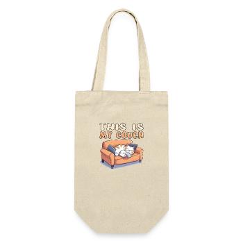 Cat Couch Sofa Funny Humor Typical Cartoon - Gift Bag for Bottles - nature - Front