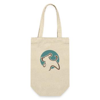Hund - Geschenkbeutel für Flaschen - Natur - Vorne