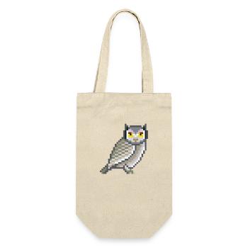 Pixel- Owl - Geschenkbeutel für Flaschen - Natur - Vorne