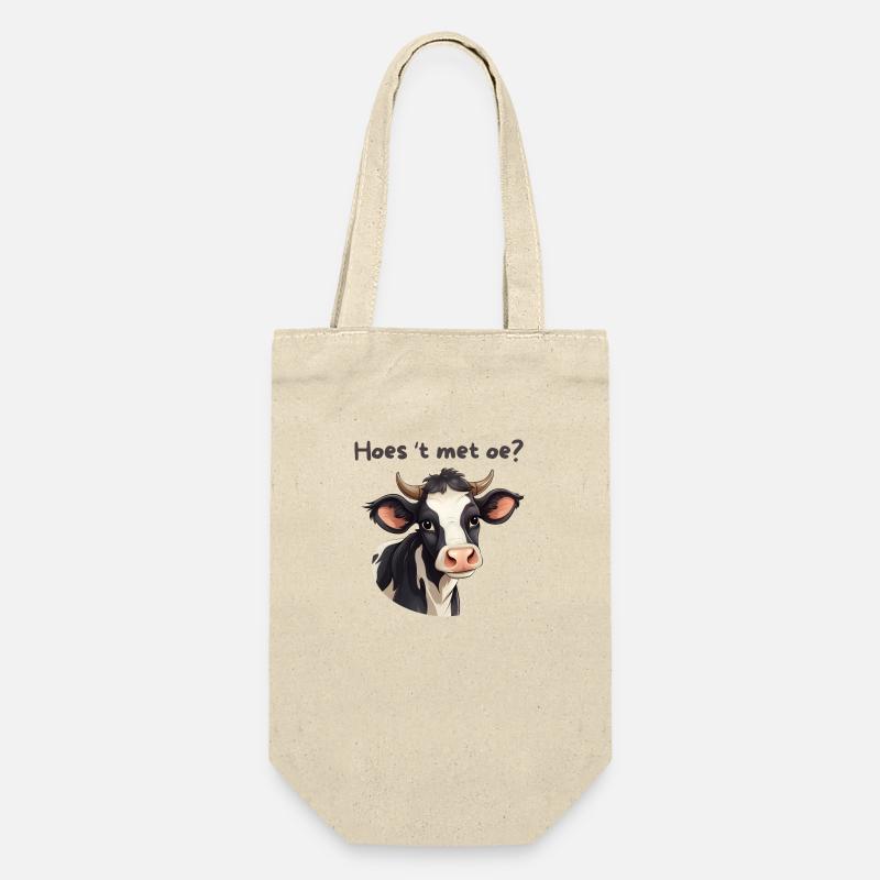 Cow, Antwerp dialect shirts - Gift Bag for Bottles - nature
