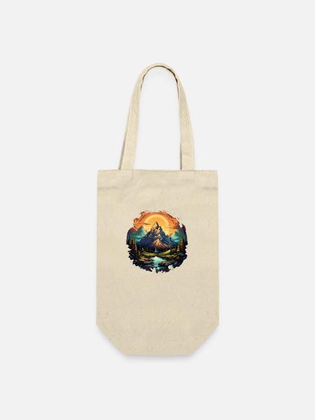 Berg Shirt für Wanderer & Wanderinnen. Alpen Natur - Geschenkbeutel für Flaschen - Natur