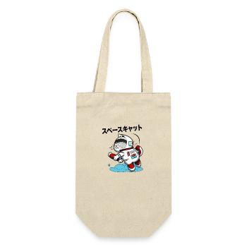 SPACE CAT JAPANISCH - Geschenkbeutel für Flaschen - Natur - Vorne