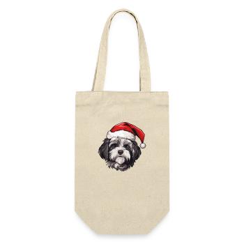 Tête de Noël de chien bichon havanais - Sac à bouteille - nature - Devant