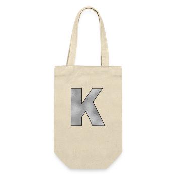Letter K Silver - Gift Bag for Bottles - nature - Front