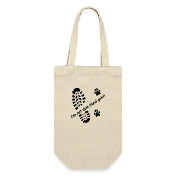Who goes with the dog! for dog lovers 🐕 - Gift Bag for Bottles - nature - Front