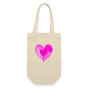 Herz Love Wasserfarben Valentinstag - Geschenkbeutel für Flaschen - Natur - Vorne