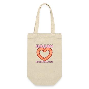 Valentinstag bacon Desgin - Geschenkbeutel für Flaschen - Natur - Vorne