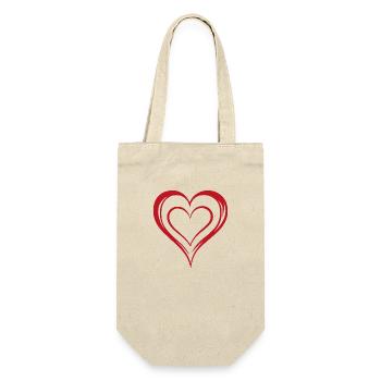 Herz, Liebe, Valentinstag, Symbol - Geschenkbeutel für Flaschen - Natur - Vorne