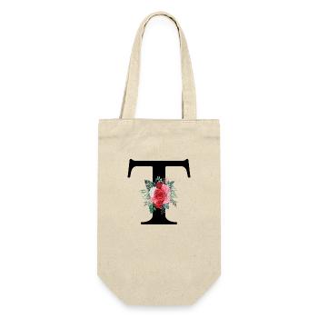 Lettre t floral rouge - Sac à bouteille - nature - Devant
