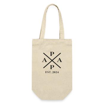 Papa - Papa - Vater - Geschenkbeutel für Flaschen - Natur - Vorne