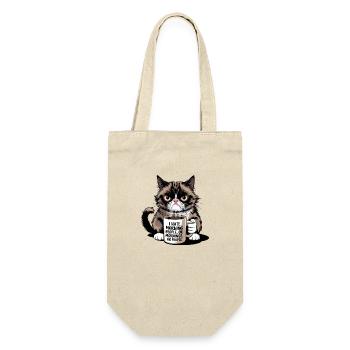 I hate morning people or mornings or people - Geschenkbeutel für Flaschen - Natur - Vorne