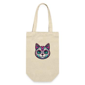 Colorful Cat Sugar Skull - Gift Bag for Bottles - nature - Front