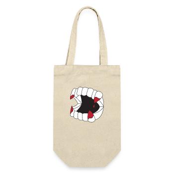 Vampir Zähne - Geschenkbeutel für Flaschen - Natur - Vorne