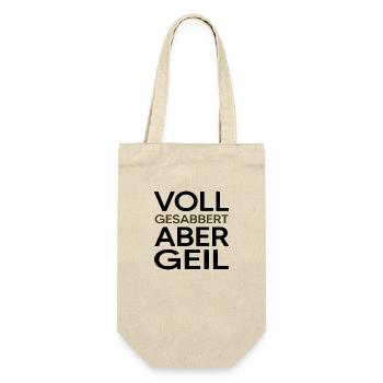 Hund Hundesabber Welpe Hundeschule - Geschenkbeutel für Flaschen - Natur - Vorne